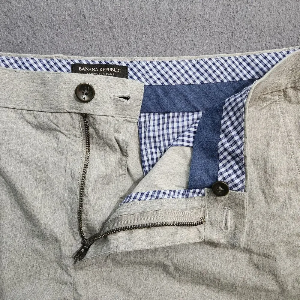 Banana Republic Dress Pants Men 36X32 (37X31) Gray Kentfield Straight Leg